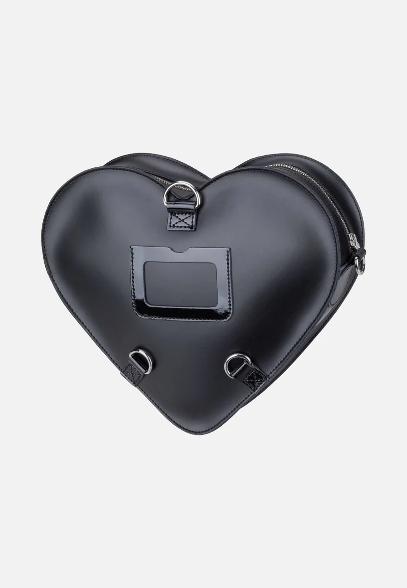 Heart Backpack Black Kiev Patent Lamper Smooth - Rucksack