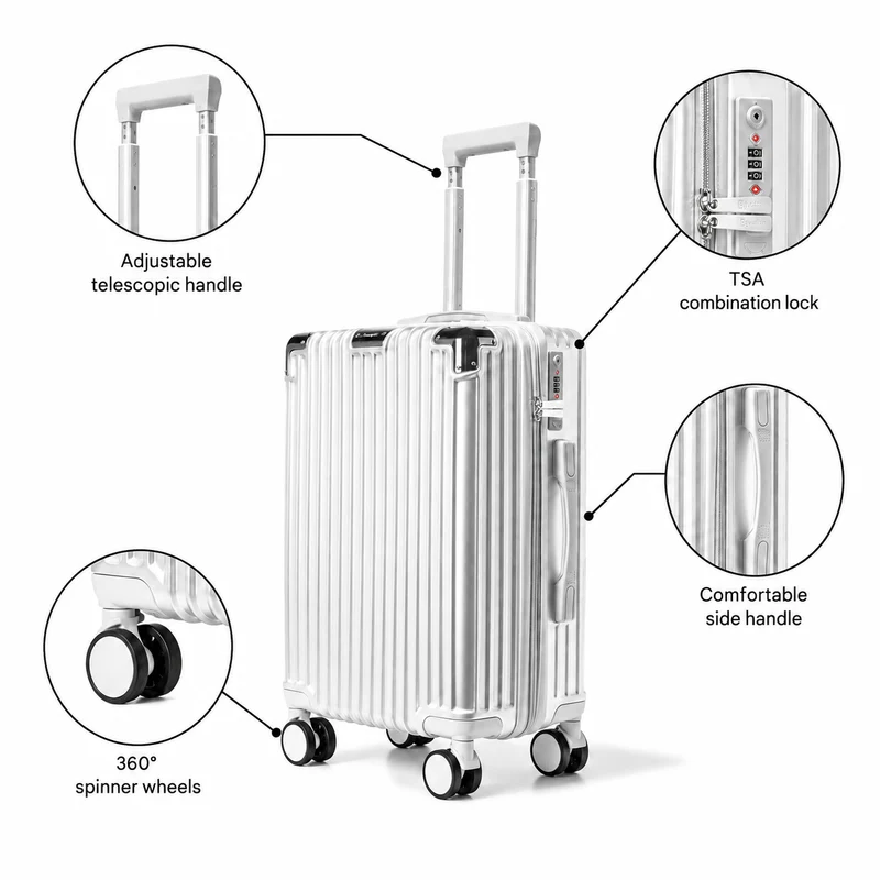 Handbagage koffer Zilver | Small