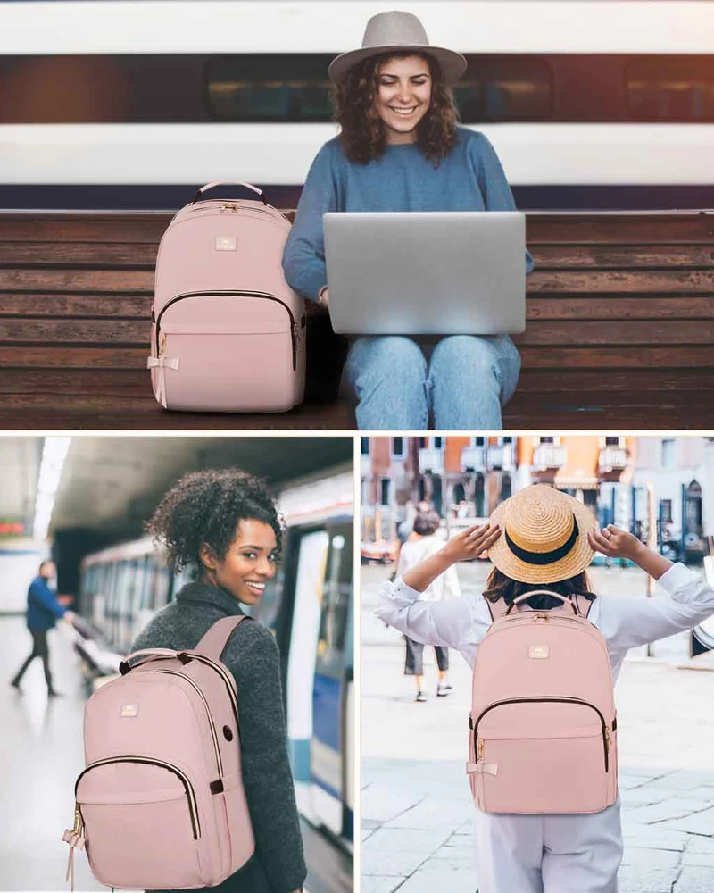 Pink Laptop Backpack for Women