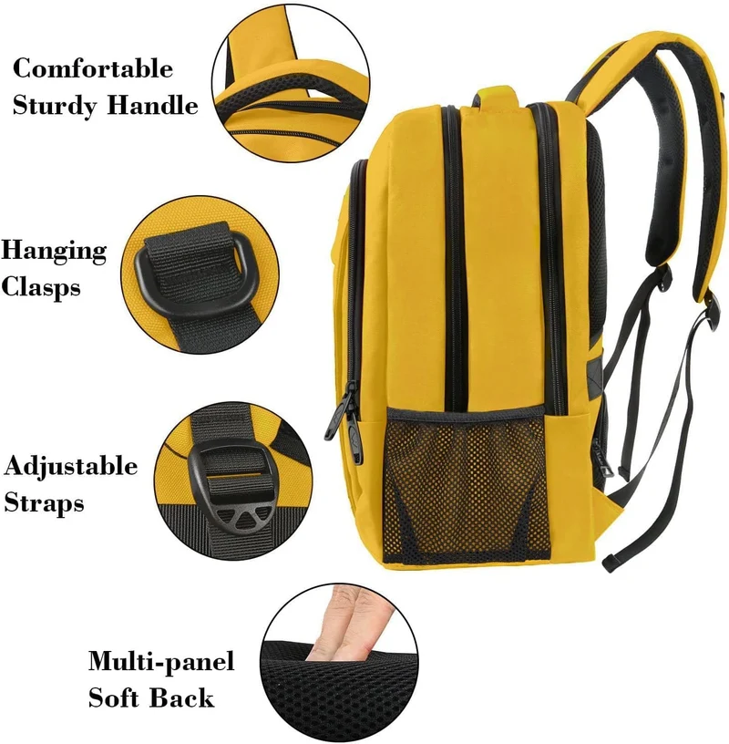 Yellow Mlassic Travel Laptop Backpack