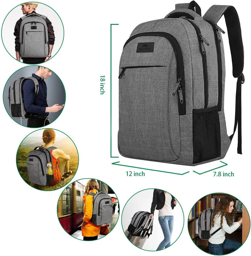 Gray Mlassic 15.6 inch Laptop Backpack