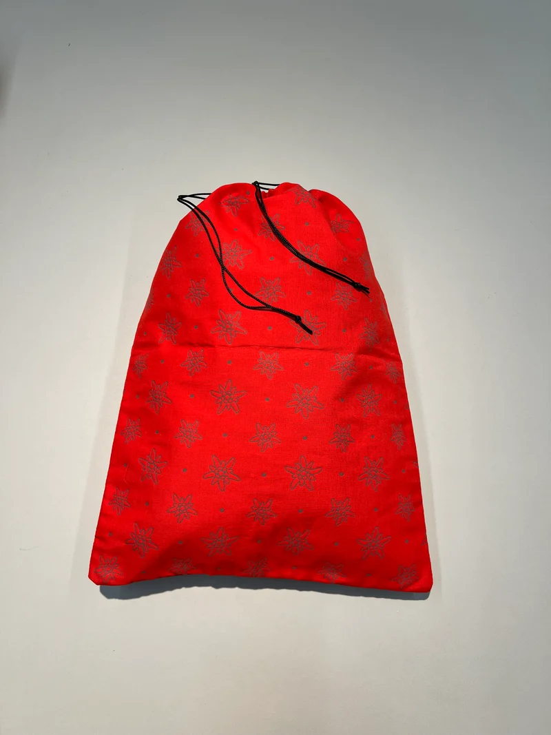 Wäsche-Schuh-Sack Edelweiss-Upcycling (rot)