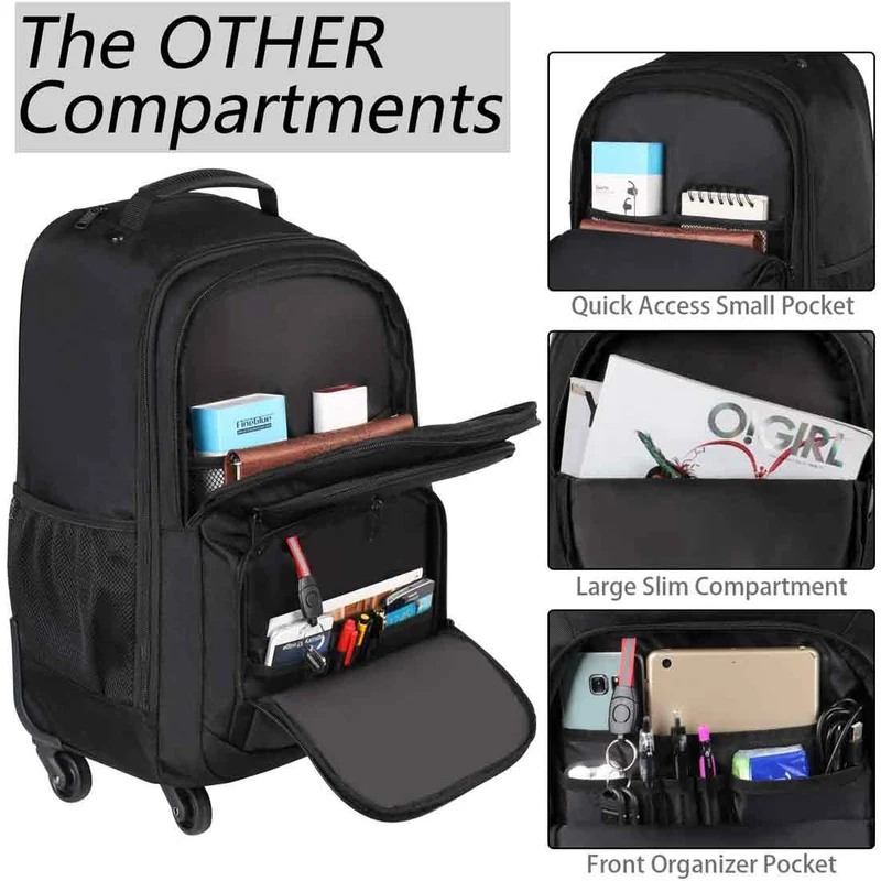 Business Luggage Rolling Backpack