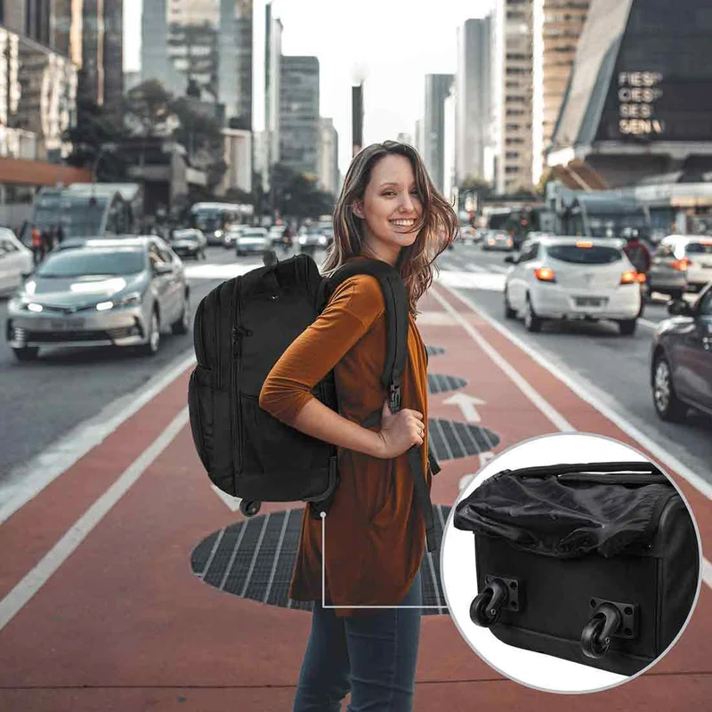 Business Luggage Rolling Backpack