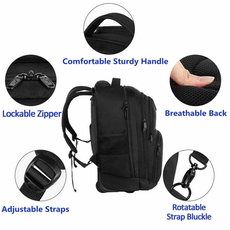 Wheeled Laptop Backpack (4 Colors)
