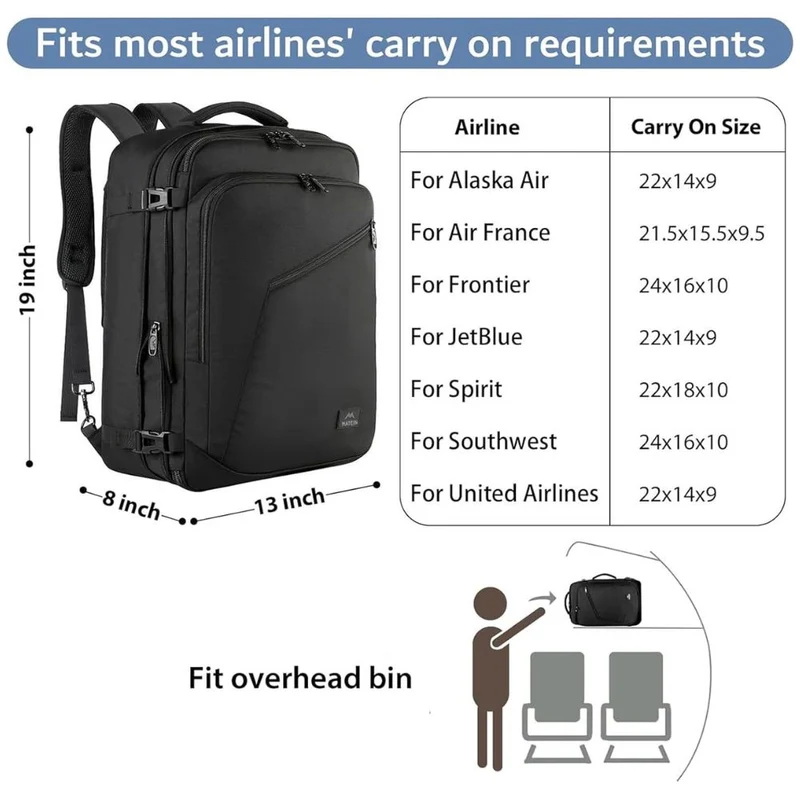 Large Carry-on Backpack (9 Colors)