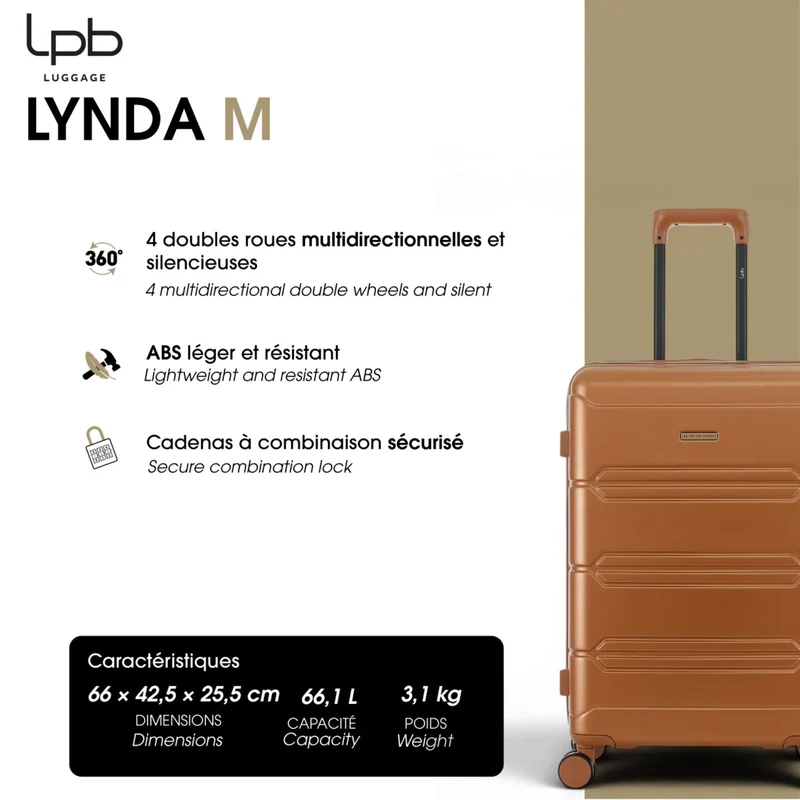 2er-Pack Hartschalenkoffer: Mittelgroßer Koffer und Handgepäck LYNDA