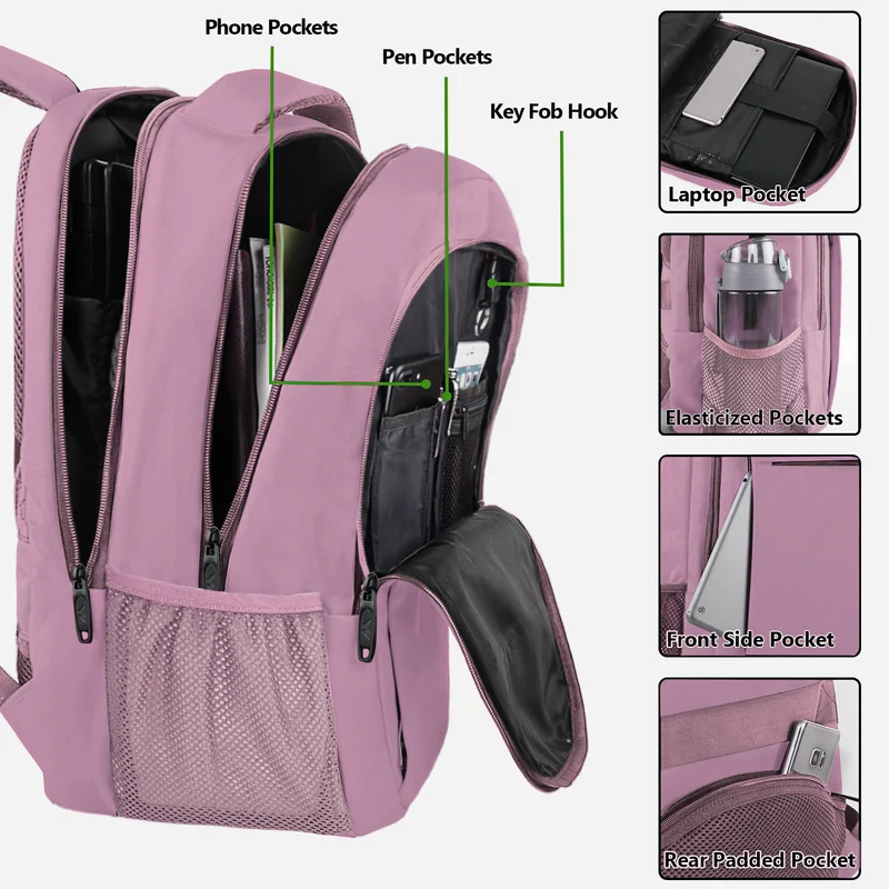 Dark Purple Mlassic Laptop Travel Backpack