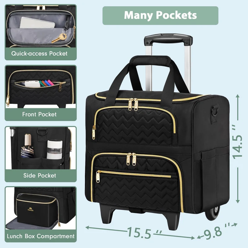 Rolling Work Bag with Lunch Box