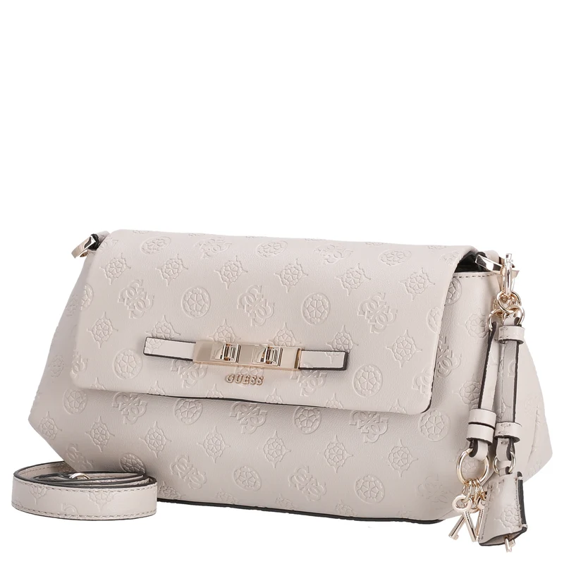 Guess Carmella Crossbody Flap - Umhängetasche 30 cm (bone logo)
