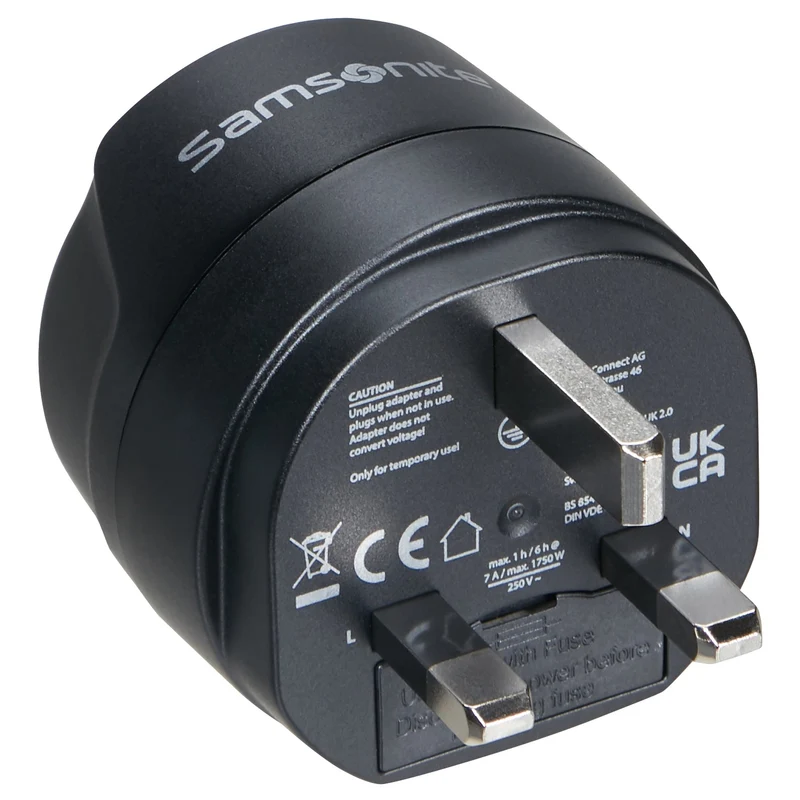 Samsonite Europe to UK Adaptor - Reiseadapter (schwarz)
