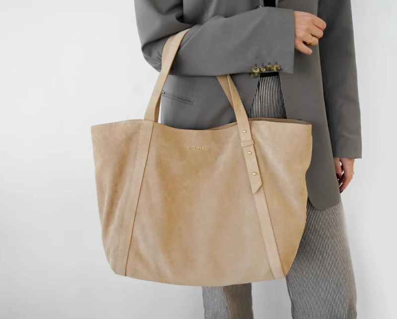 Hey Marly Shoppertasche Pretty Wonder Suede L - Sand