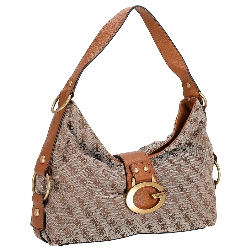 Guess Camden - Schultertasche 35 cm (latte logo/cognac)