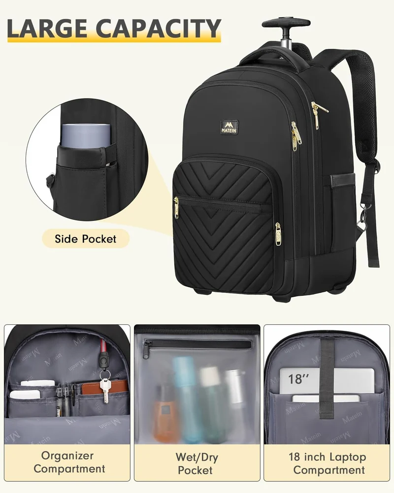 Carry On Backpack with Wheels