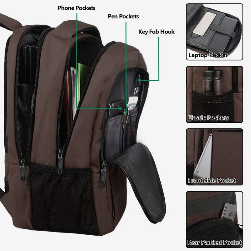 Brown Mlassic Travel Laptop Backpack
