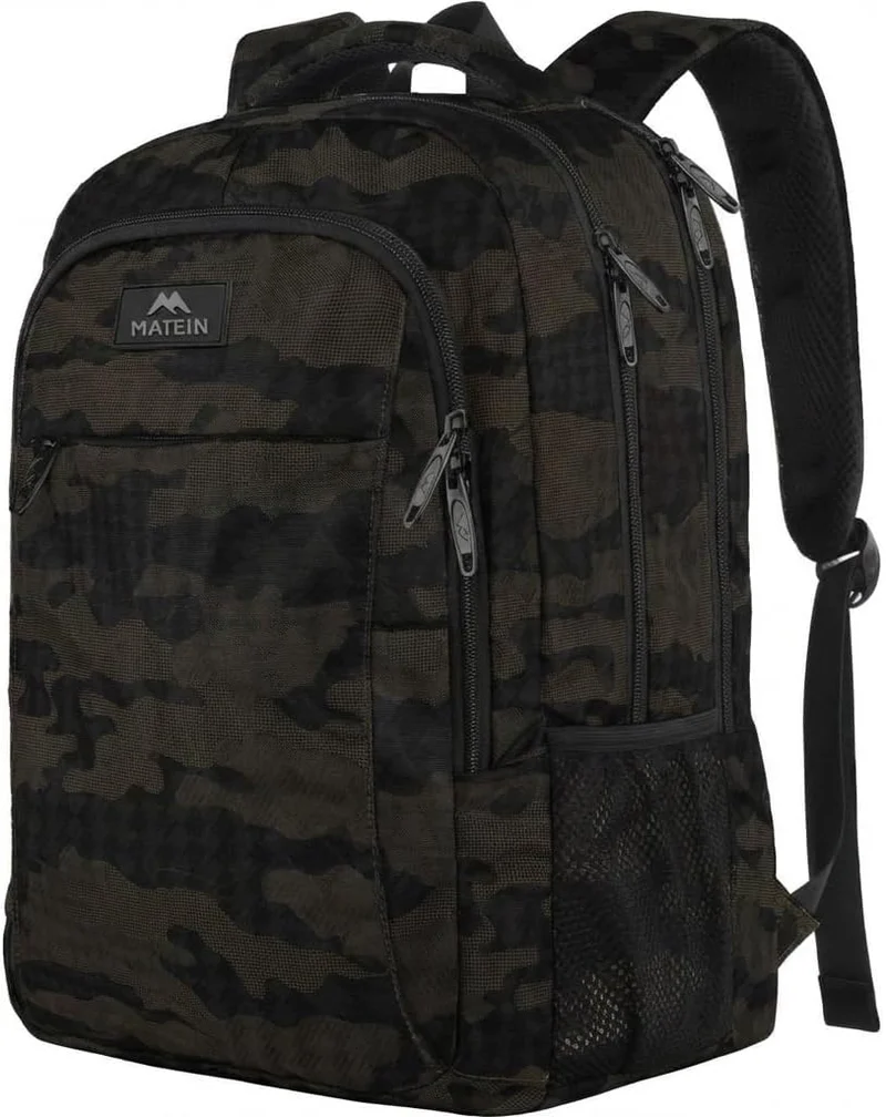 Black Camo Mlassic Travel Laptop Backpack