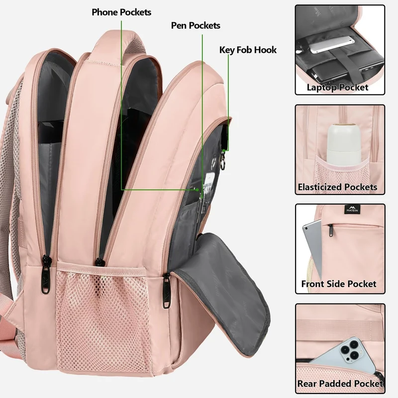 Light Pink Mlassic Travel Laptop Backpack