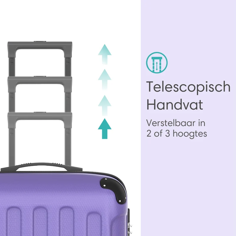 VOYAGOUX - Duurzame 4-delige ABS Reiskoffer Set - Paars - L / M / S / XS