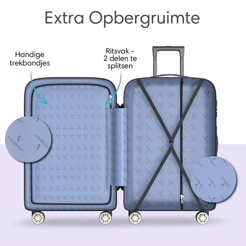 VOYAGOUX - Duurzame 4-delige ABS Reiskoffer Set - Paars - L / M / S / XS