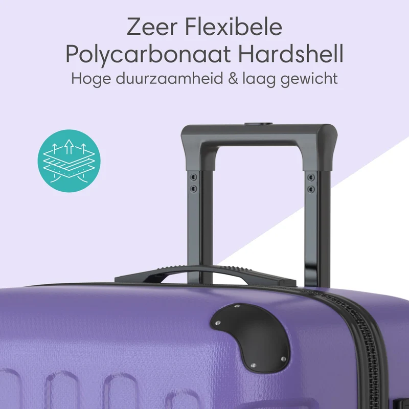 VOYAGOUX - Duurzame 4-delige ABS Reiskoffer Set - Paars - L / M / S / XS