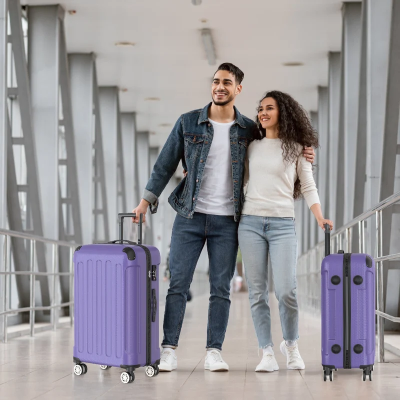 VOYAGOUX - Duurzame 4-delige ABS Reiskoffer Set - Paars - L / M / S / XS