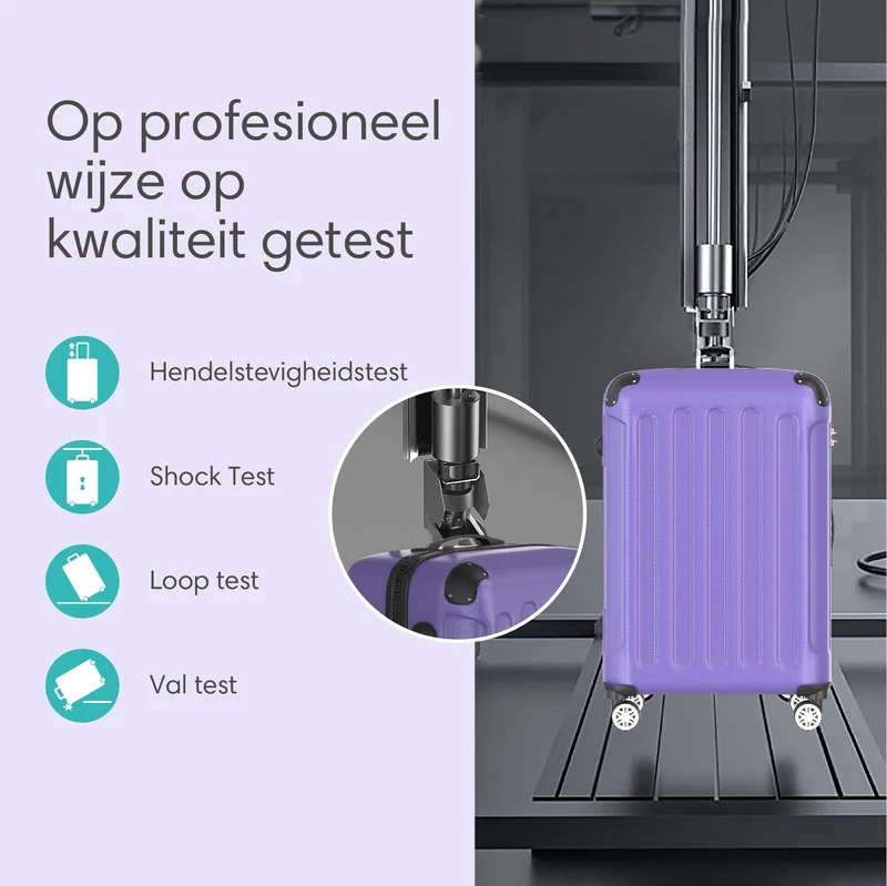 VOYAGOUX - Duurzame 4-delige ABS Reiskoffer Set - Paars - L / M / S / XS