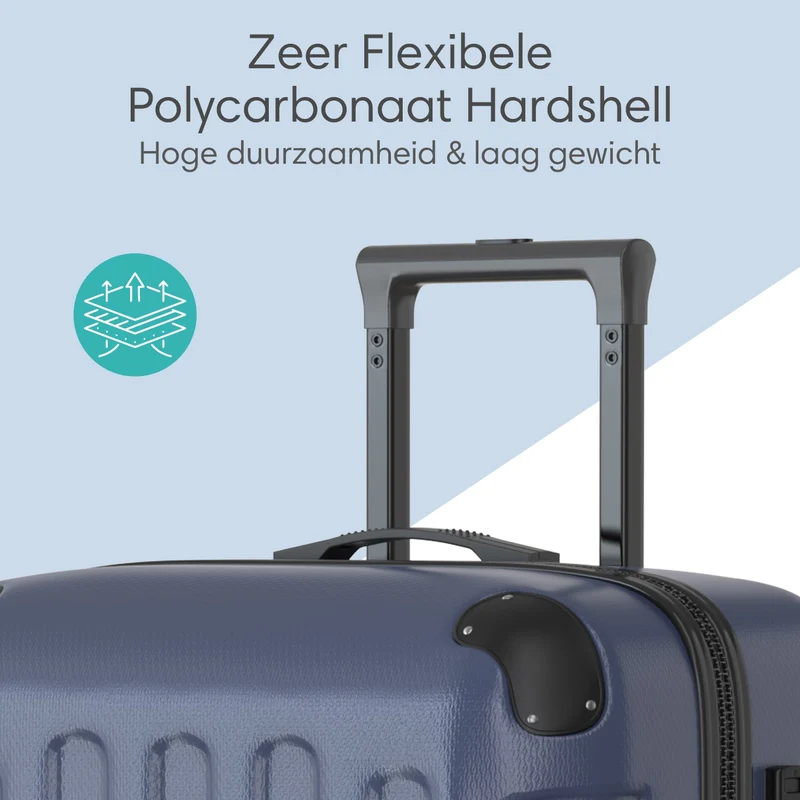 VOYAGOUX - Duurzame 4-delige ABS Reiskoffer Set - Donkerblauw - L / M / S / XS