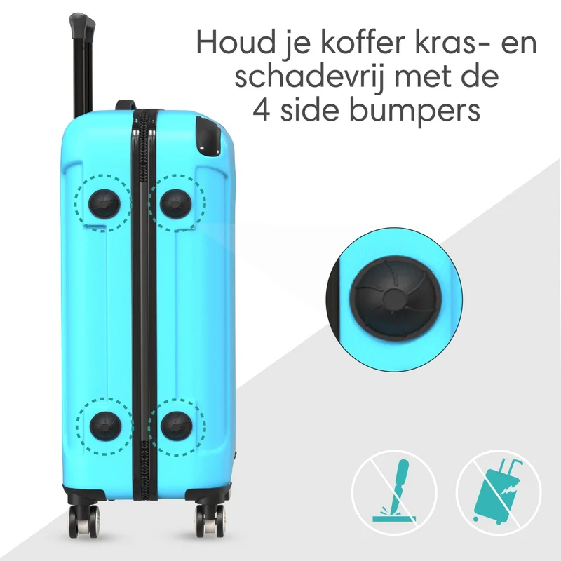 VOYAGOUX - Duurzame 4-delige ABS Reiskoffer Set - Lichtblauw - L / M / S / XS