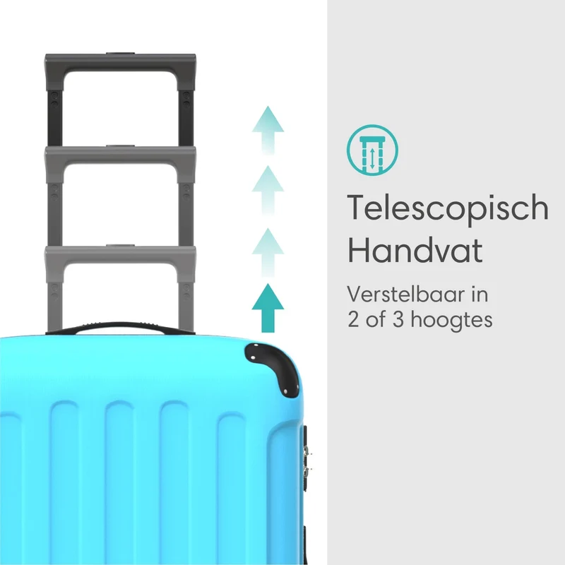 VOYAGOUX - Duurzame 4-delige ABS Reiskoffer Set - Lichtblauw - L / M / S / XS