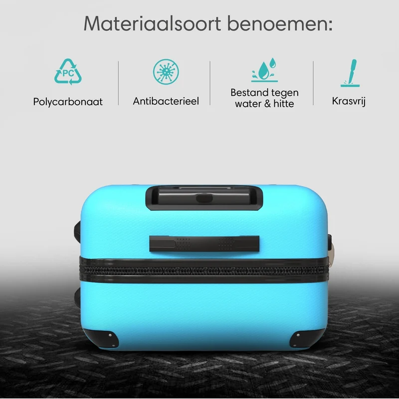 VOYAGOUX - Duurzame 4-delige ABS Reiskoffer Set - Lichtblauw - L / M / S / XS