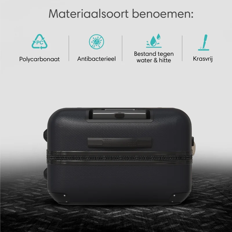 VOYAGOUX - Duurzame 4-delige ABS Reiskoffer Set - Zwart - L / M / S / XS