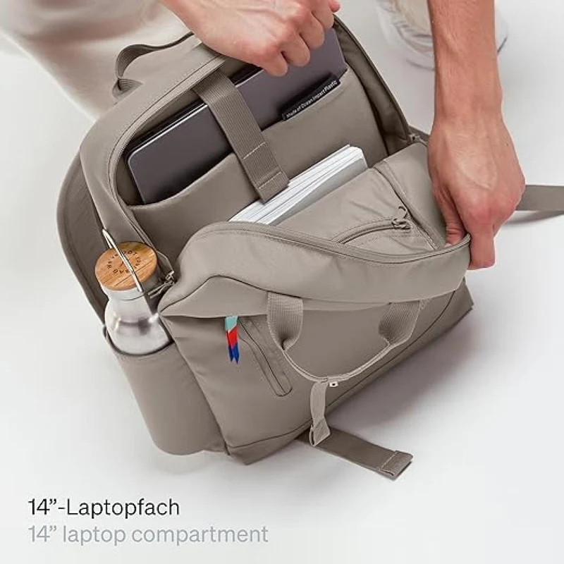 GOT BAG Rucksack Daypack 2.0 aus Ocean Impact Plastic | Laptop Rucksack mit 14" Laptopfach | 11L Füllvolumen Handgepäck Rucksack scallop