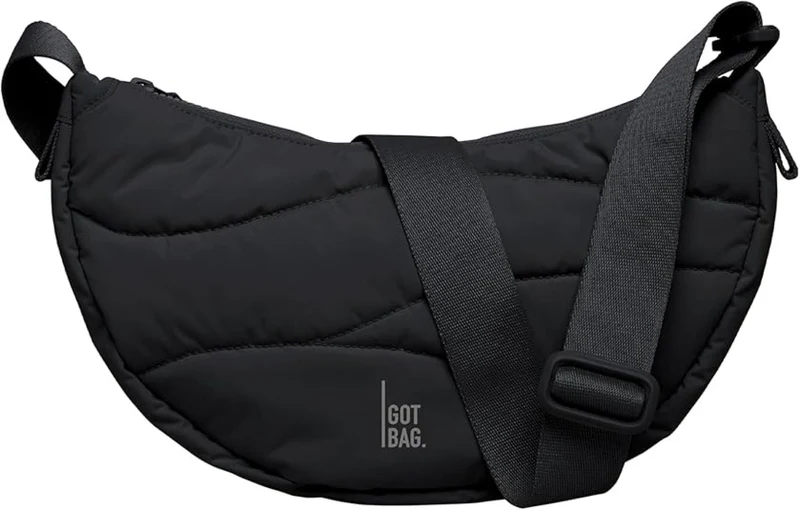 GOT BAG Moon Bag Puffer Wavy Tasche Damen Umhängetasche Nylon Gesteppt bag black 3,5 Liter Volumen