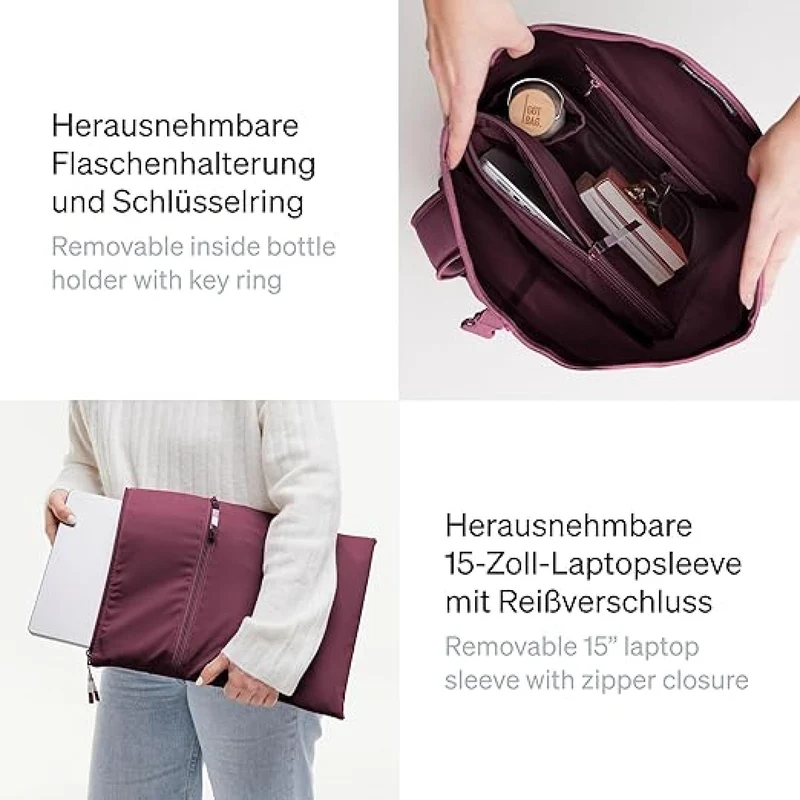 GOT BAG Rucksack Rolltop 2.0 | Laptop Rucksack wasserdicht mit Herausnehmbarer 15,6 Laptoptasche | 31 Liter Füllvolumen Rollrucksack kraken bordeaux