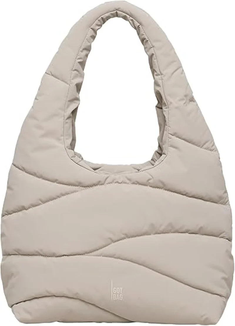 Gotbag WAVY PUFFER SHOULDER BAG scallop monochrome light beige