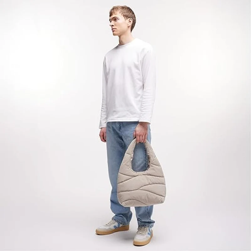 Gotbag WAVY PUFFER SHOULDER BAG scallop monochrome light beige