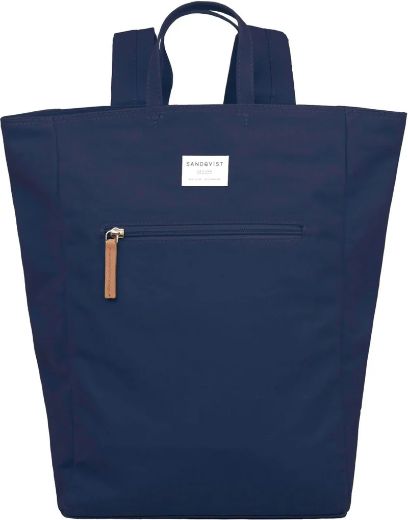 Sandqvist Rucksack Tony Navy with Cognac Brown Leather