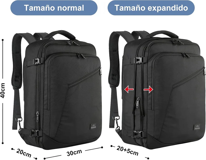 MATEIN Mochila 40x30x20, Mochila Viaje Cabina Avion 40x30x20 para Ryanair