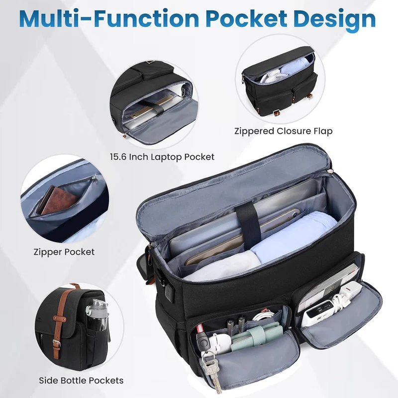MATEIN Messenger Bag with USB Charging Port