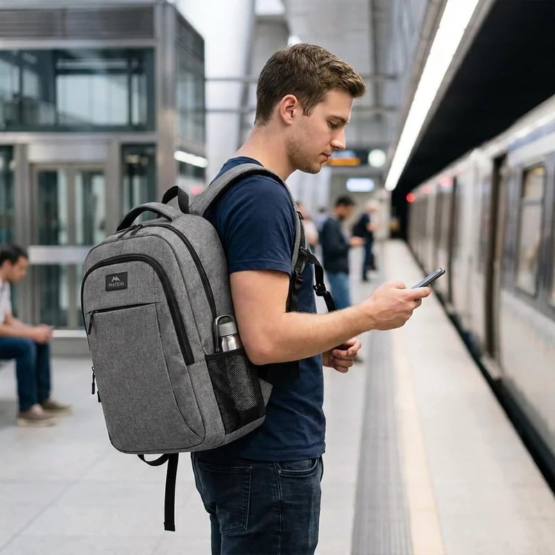 Gray Mlassic Travel Laptop Backpack