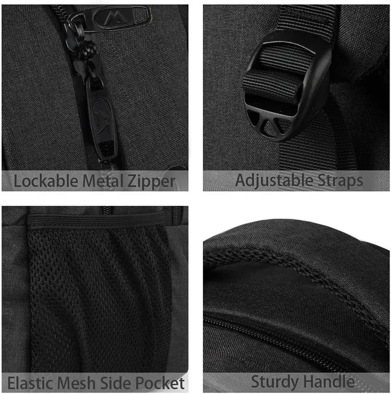 Black Mlassic Travel Laptop Backpack
