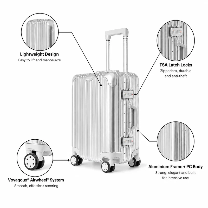 Handbagage koffer Zilver | Small
