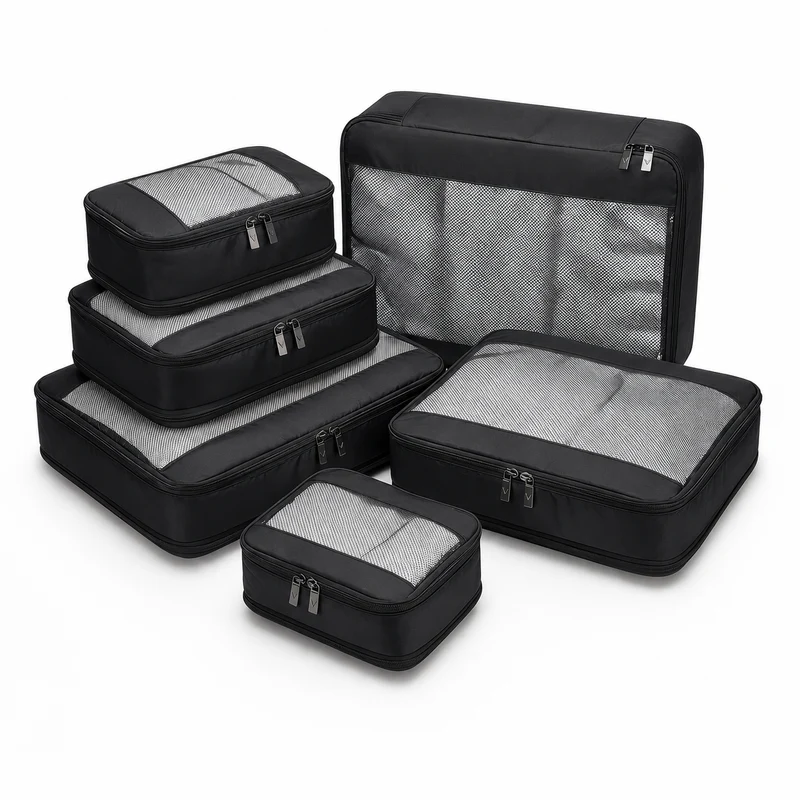 Premium Packing Cubes 6-delig | Zwart