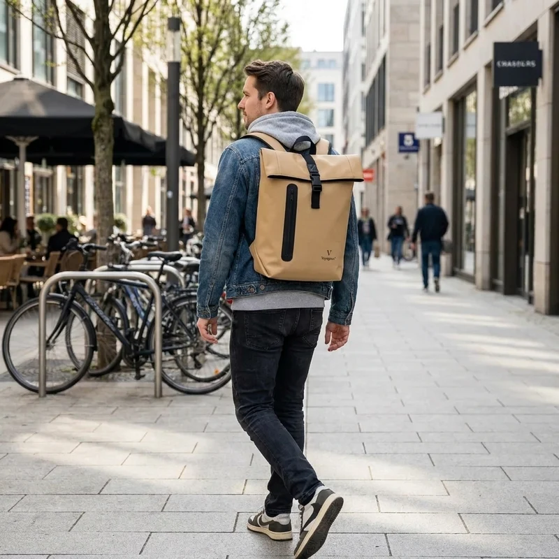 Rolltop Rugzak - Beige