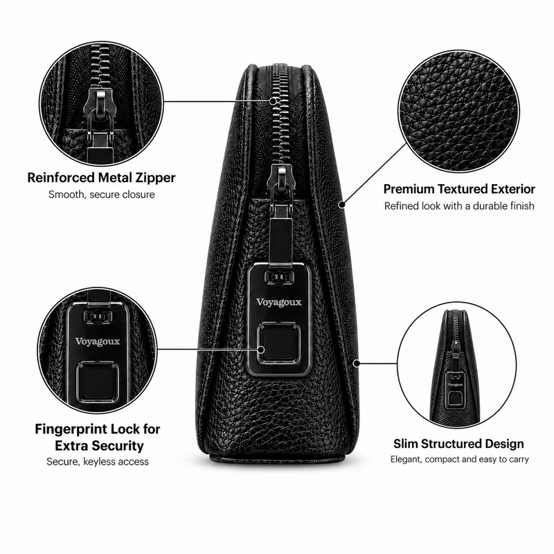 Fingerprint Clutch - Zwart