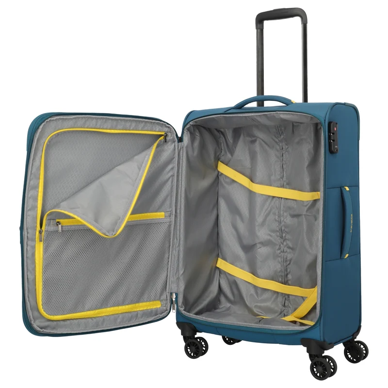 Travelite Umbria - 4-Rollen-Trolley M 67 cm erw. (petrol)