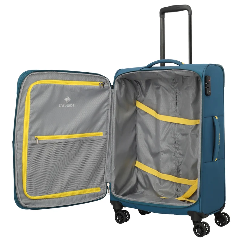 Travelite Umbria - 4-Rollen-Trolley M 67 cm erw. (petrol)