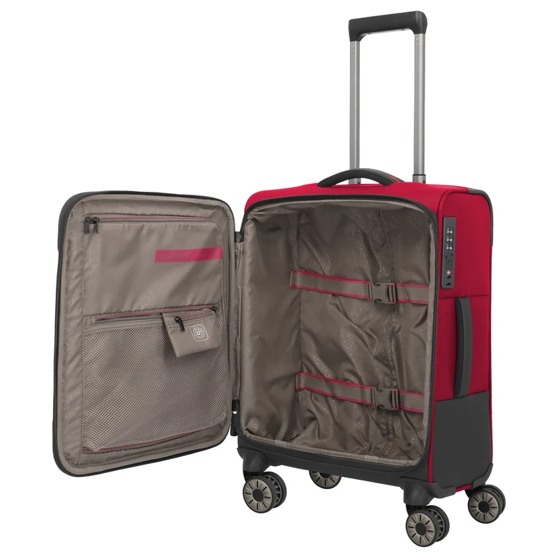 Travelite Crosslite - 4-Rollen-Kabinentrolley S 55 cm (red)