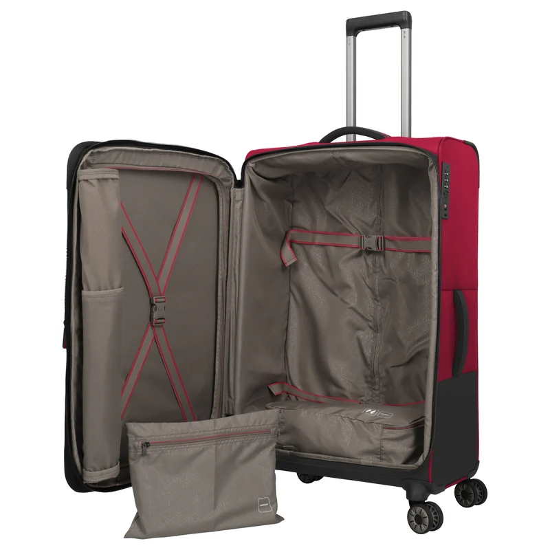 Travelite Crosslite - 4-Rollen-Trolley L 77 cm erw. (red)