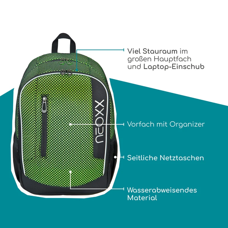 Neoxx FLOW - Schulrucksack 42.5 cm (All about Neon)